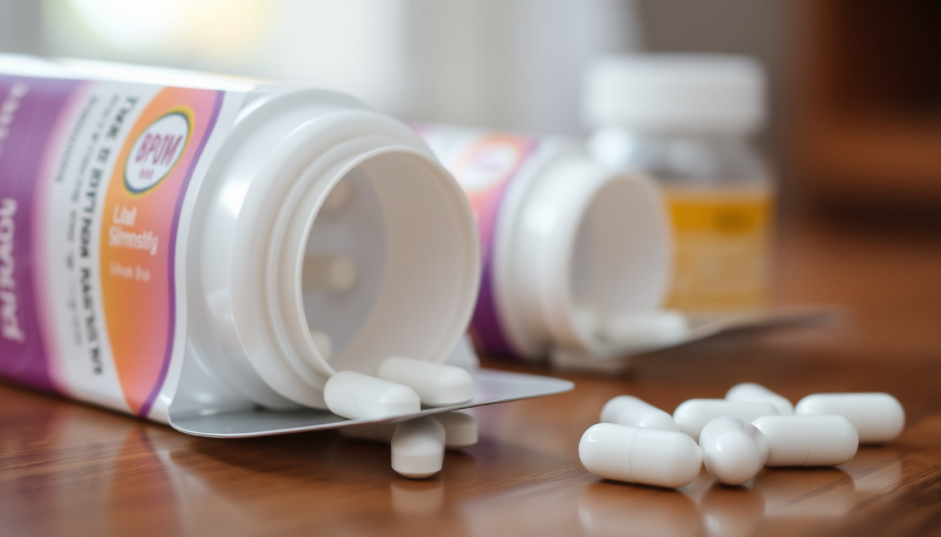 علب حبوب اندونيسية للتنحيف مع ختم BPOM على طاولة خشبية