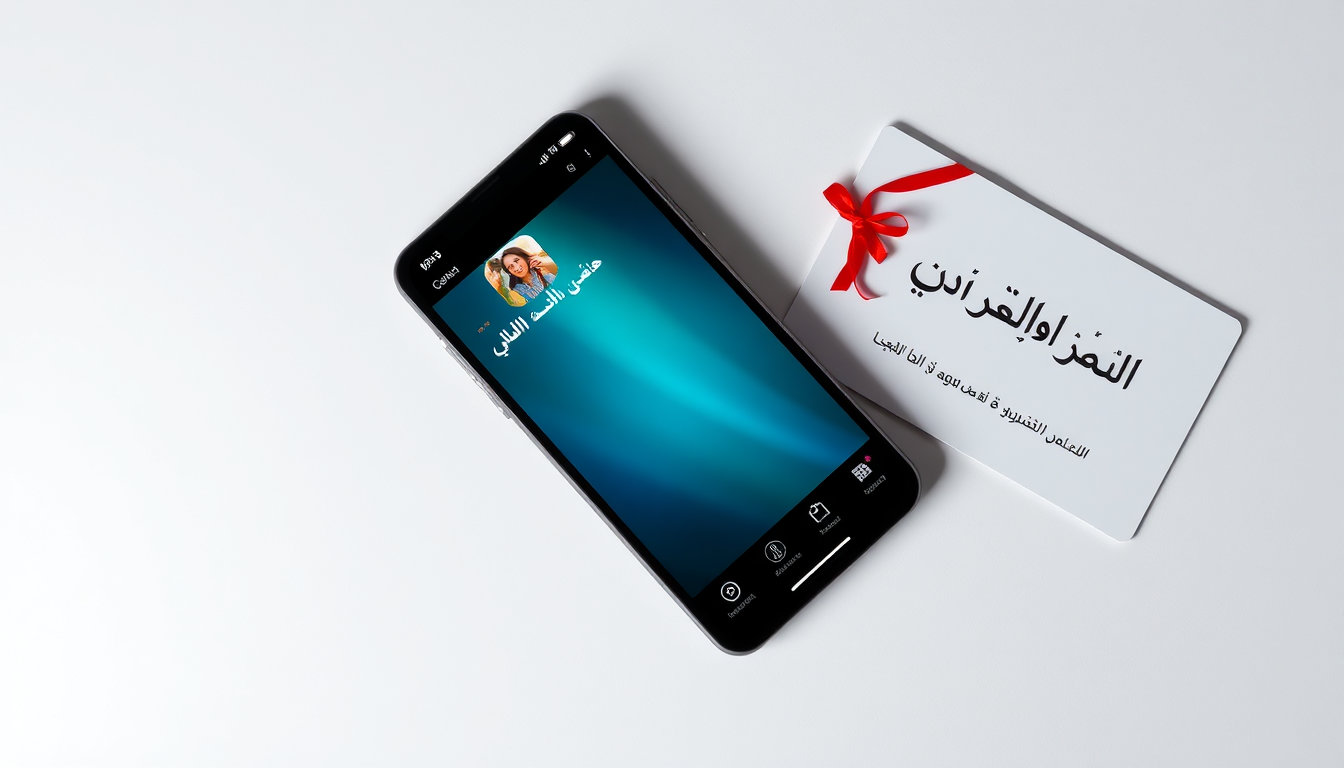 هاتف ذكي يعرض تطبيق فاصل بلس وبطاقة رقمية من متجر كي كارد