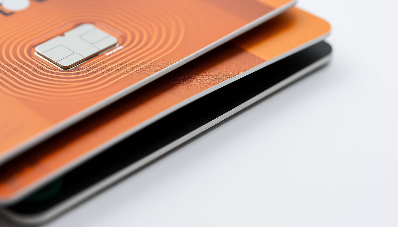 المكونات الداخلية لبطاقة اشتراك فاصل بلس key card تظهر شريحة NFC والملف النحاسي
