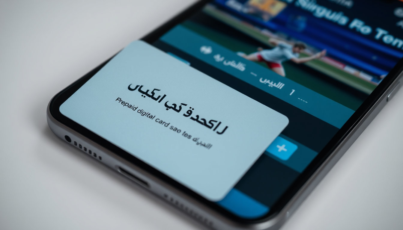 بطاقة كي كارد مسبقة الدفع بجانب تطبيق فاصل بلس على هاتف ذكي لشراء اشتراك فاصل بلس كي كارد