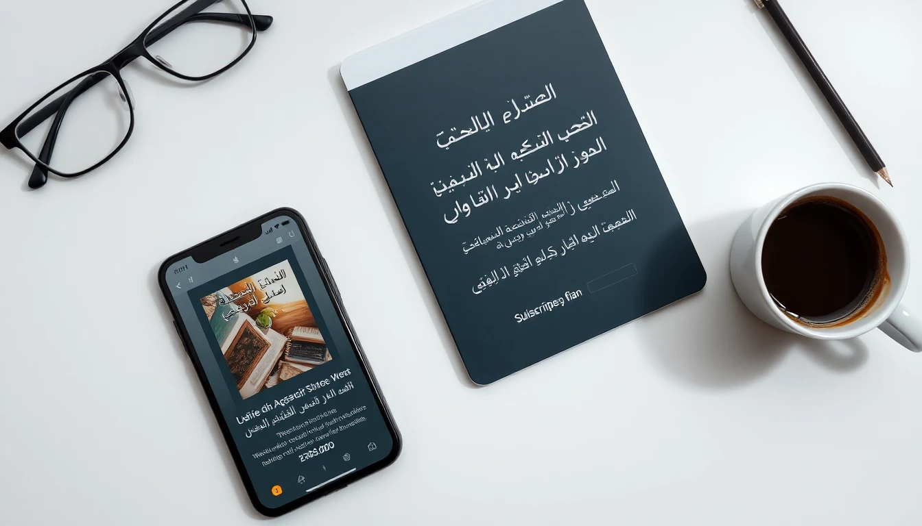 عرض توضيحي لباقات اشتراك فاصل بلس وقيمتها المالية على شاشة جوال وجهاز لوحي مع أدوات قراءة